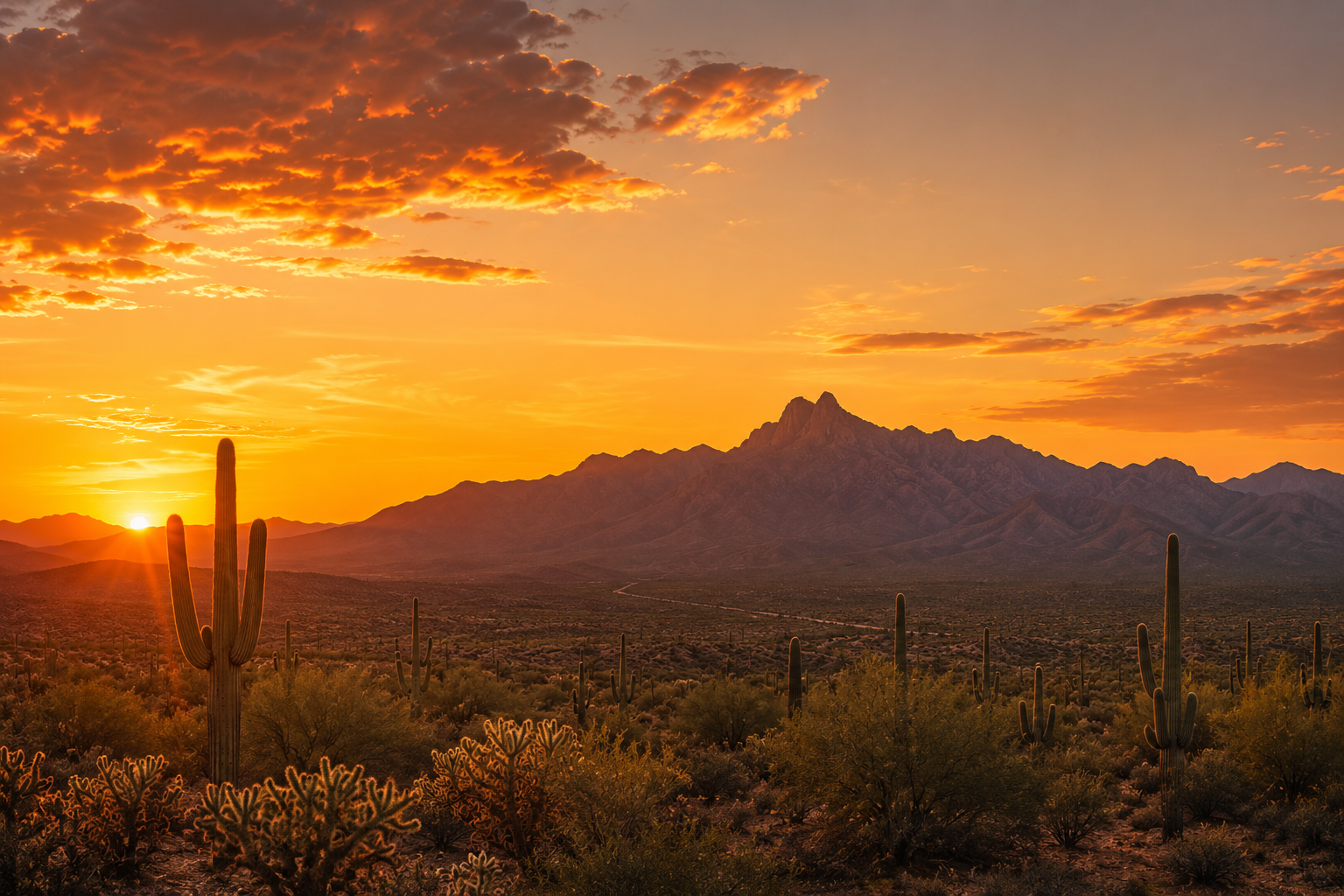Southern Arizona desert sunset
