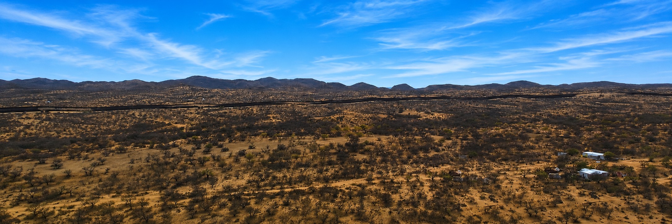 Desert landscape with blue sky